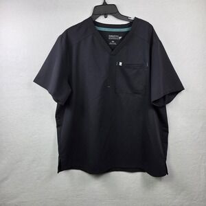 Fabletics Men's Helix 1-Pocket Scrub Top -‎ Black size 2XL Stretch Soft